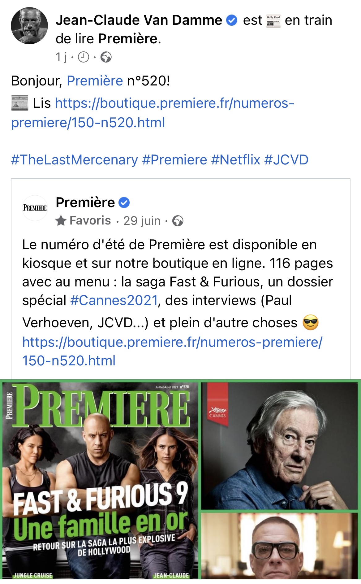 JCVD aime Premiere