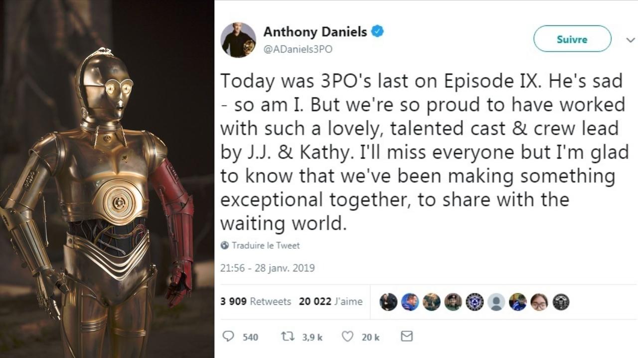 Anthony Daniels dit adieu à C-3PO sur le tournage de Star Wars 9