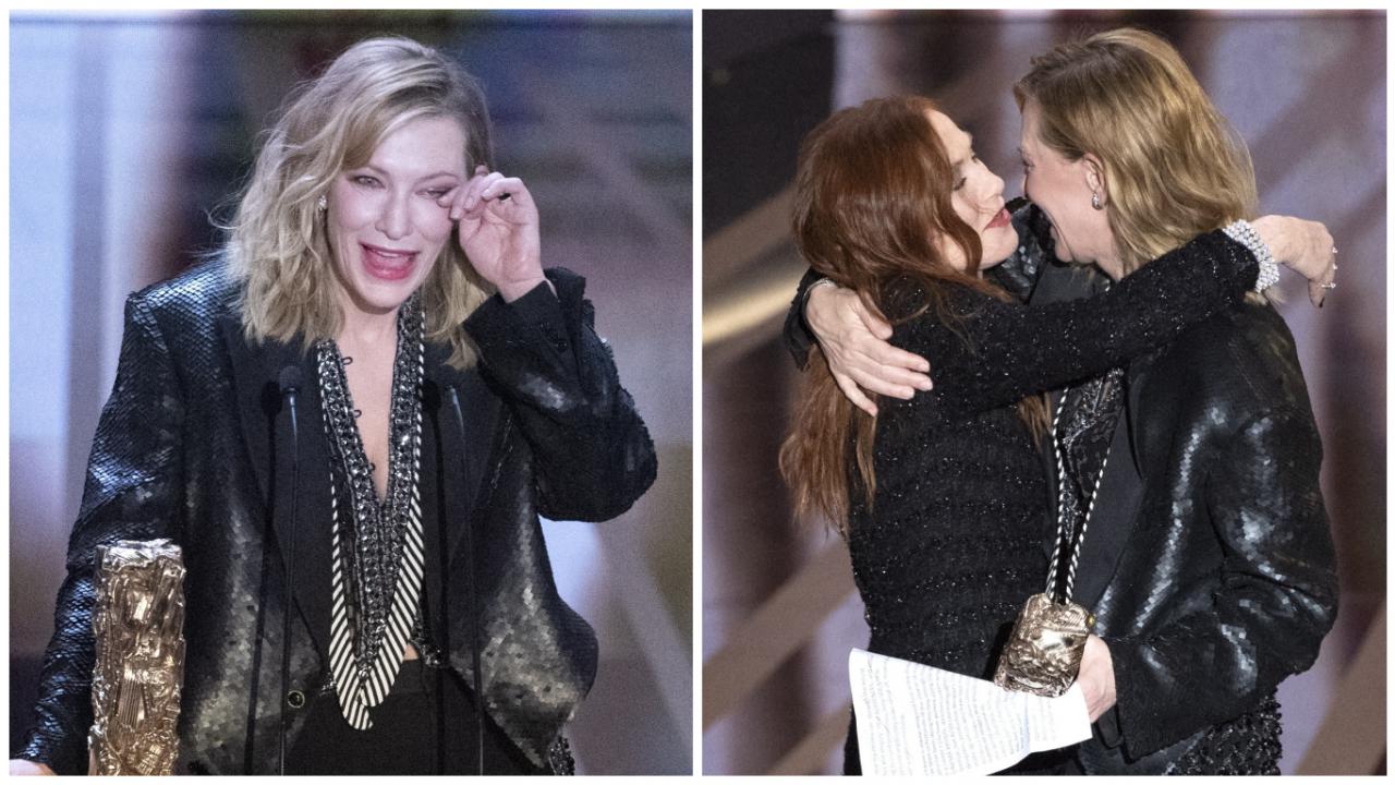 Cate Blanchett a reçu son César d'honneur des mains d'Isabelle Huppert