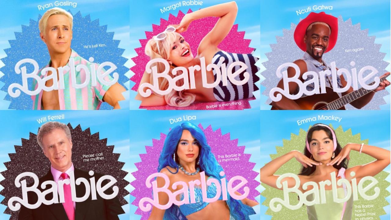 Barbie (Margot Robbie) s'affiche avec tous ses Ken : Ryan Gosling, Scott Evans, Ncuti Gatwa and Simu Liu...