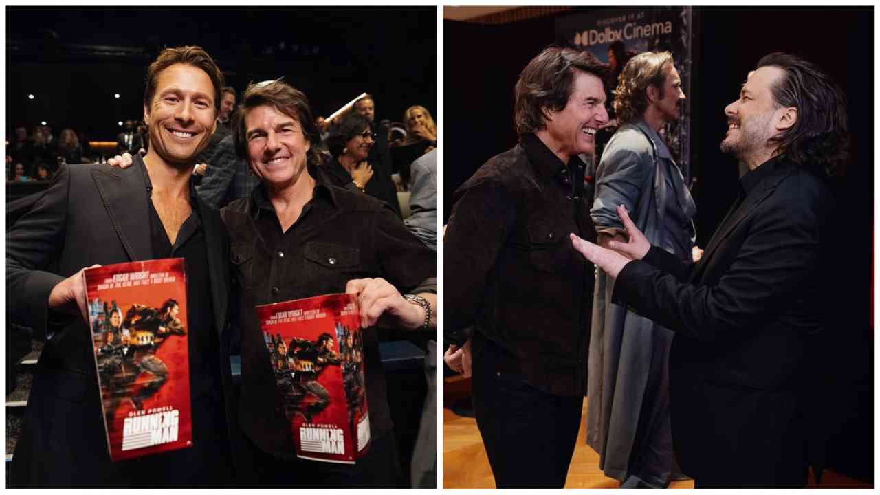 Tom Cruise est venu soutenir Glen Powell et Edgar Wright pour la sortie de Running Man 