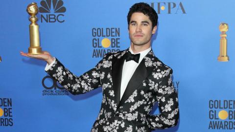 Les plus belles photos des Golden Globes 2019 : Darren Criss (meilleur acteur dans une mini-série pour The Assassination of Gianni Versace)