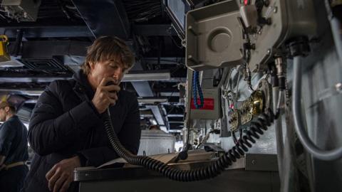 Tom Cruise en tournage de la deuxième partie de Mission : Impossible Dead Reckoning. 