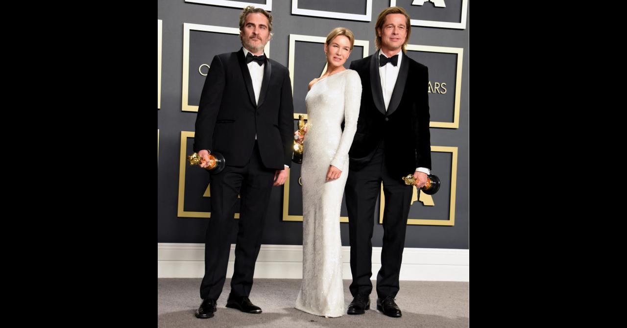 Oscars 2020 : Joaquin Phoenix (meilleur acteur), Renee Zellweger (meilleure actrice) et Brad Pitt (meilleur second rôle masculin