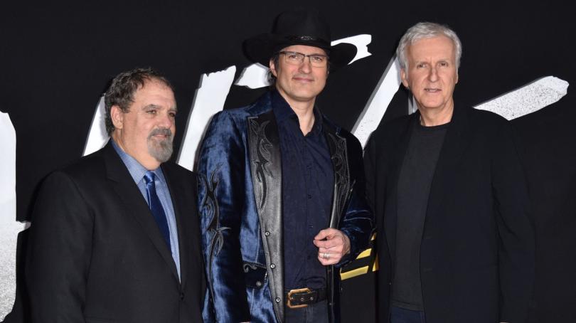 Jon Landau, Robert Rodriguez et James Cameron à l'avant-première d'Alita : Battle Angel (février 2019)
