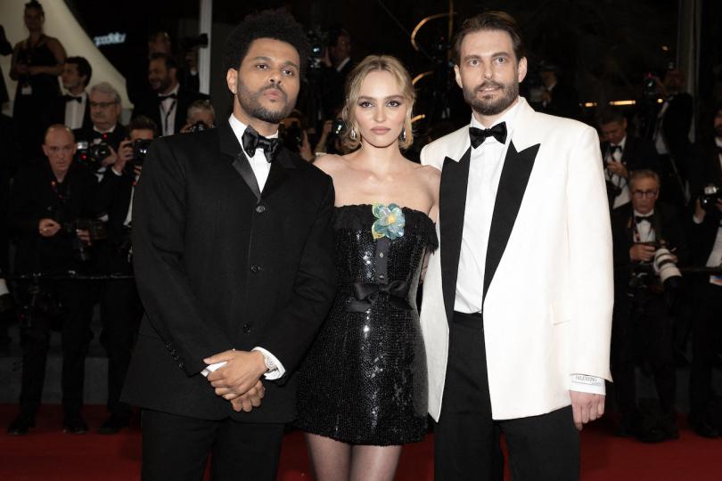 The Weeknd, Lily-Rose Depp et Sam Levinson à la montée des marches de The Idol