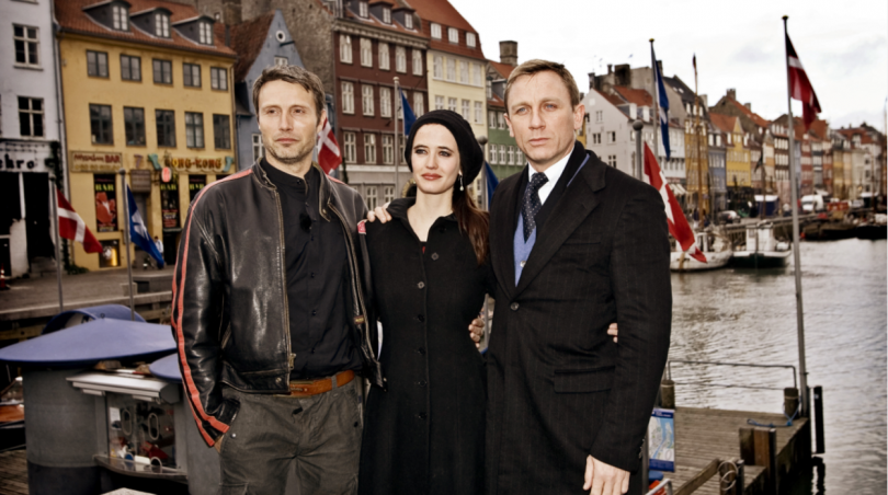 Daniel Craig, Eva Green et Mads Mikkelsen lors du photocall de Casino Royale à Coppenhague, en novembre 2006